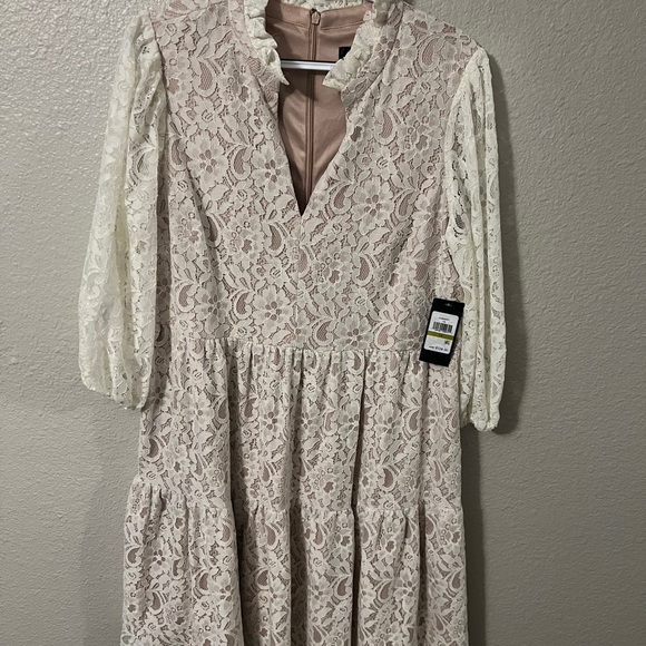 NWT Jessica Howard Elegant Lace Dress in Cream 14 - Picture 2 of 6
